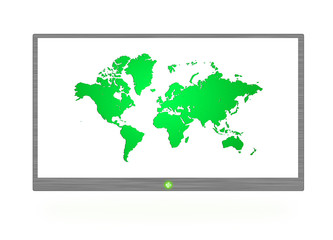 green map on television
