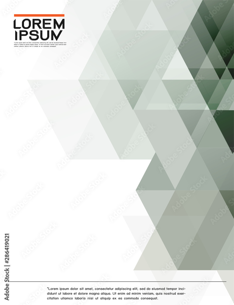 Poster leaflet, brochure, flyer template with abstract modern transparency polygon geometric pattern for bu