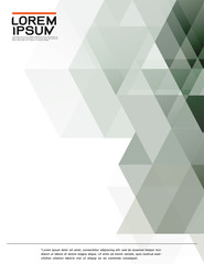 leaflet, brochure, flyer template with abstract modern transparency polygon geometric pattern for business or technology presentation, vector illustration