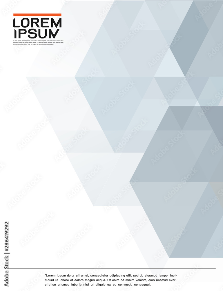 Poster leaflet, brochure, flyer template with abstract modern transparency polygon geometric pattern for bu