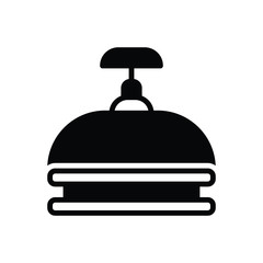 Black solid icon for bell 