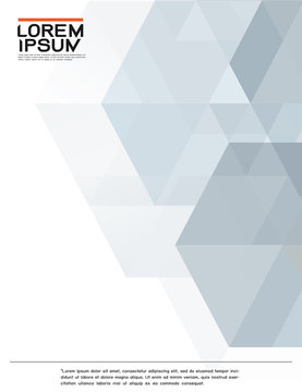 leaflet, brochure, flyer template with abstract modern transparency polygon geometric pattern for business or technology presentation, vector illustration