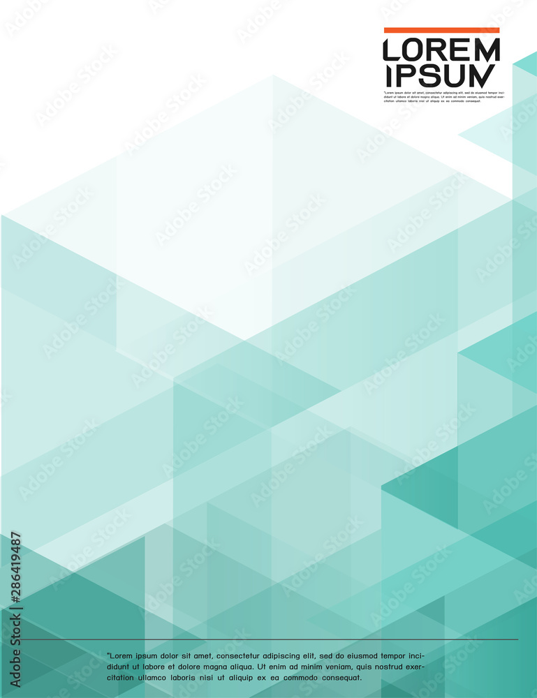 Poster leaflet, brochure, flyer template with abstract modern transparency polygon geometric pattern for bu