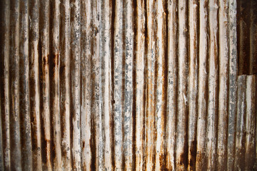 Closeup old rusty zinc sheet texture background.