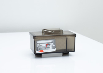 Filter Container black color plastic of Medical Device Individual portable oxygen cylinder to put gas for patients with respiratory disorders