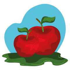fresh apple fruit nature icon
