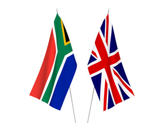 Fototapeta na wymiar Great Britain and Republic of South Africa flags