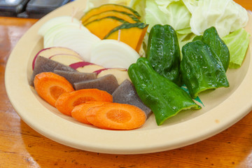 焼く前の野菜