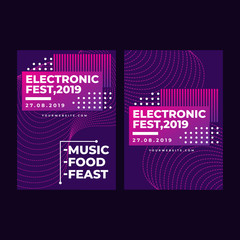 Modern square web banner electronic festival for social media mobile app