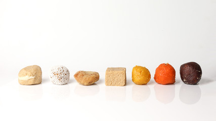 Traditional Bengali sweet sandesh rosokdom kalojam laddu Balushahi