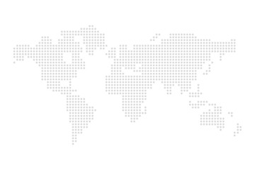dotted grey world map illustration vector
