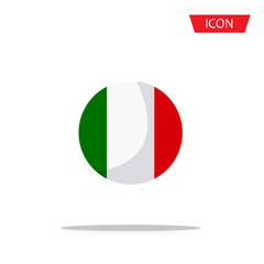 Flags of italy in the form of circular pendants icon  isolated on white background.