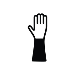 Black solid icon for hand 