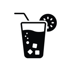 Black solid icon for juice