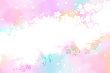 Naklejka na ściany i meble 桜（パステルカラーの水彩画イメージ）