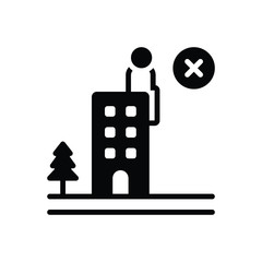 Black solid icon for failure debacle