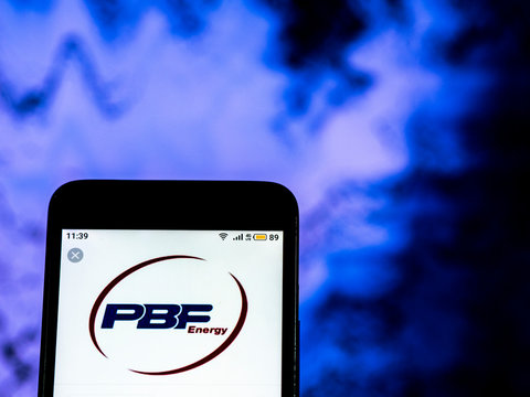Kiev, Ukraine, December 16, 2018, illustrative editorial. PBF Energy Petroleum refining company logo seen displayed on smart phone.
