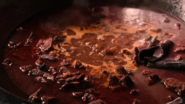 Beef stew, Daging Masak Hitam, cooking in cast iron