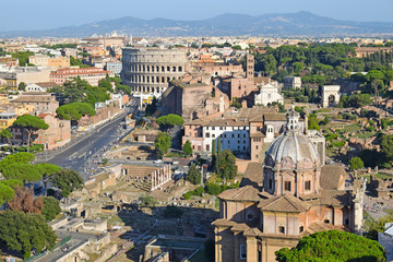   Paisaje urbano en el Foro Romano, Roma Italia
