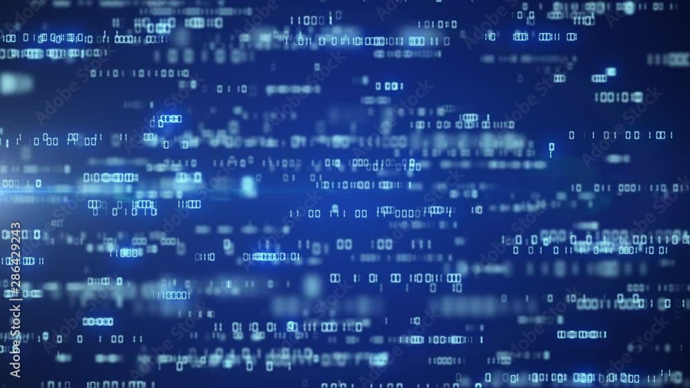 Poster digital code background number zero and one running cloud computing technology concept