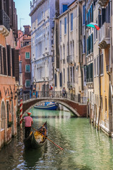 Fototapeta na wymiar Views of streets and canals in Venice Italy