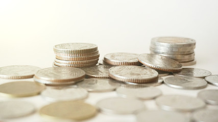 Selective focus stack of Thai coins