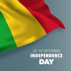 Mali independence day greeting card, banner, vector illustration.