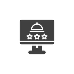 Online food order rating vector icon. filled flat sign for mobile concept and web design. Food delivery service rate glyph icon. Symbol, logo illustration. Vector graphics