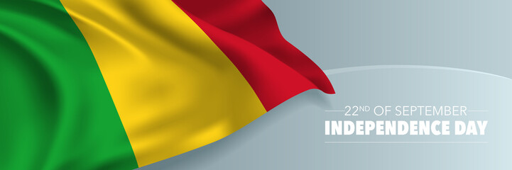 Mali independence day vector banner, greeting card