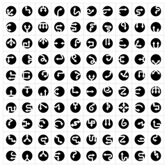 arrow icons in circle buttons set