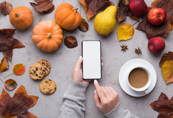 Cellphone with white blank space for advertisement