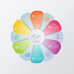 Business infographic and data visualization. Vector abstract infographics timeline design template. Diagram with steps, processes, layout, statistic, parts or options. Presentation marketing graphic