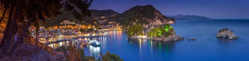 Panoramic view of scenic Parga city, Greece