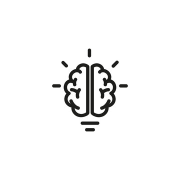 Creative brain line icon. Generating idea, human brain, neurology. Creative concept. Vector illustration can be used for topics like anatomy, psychology, management