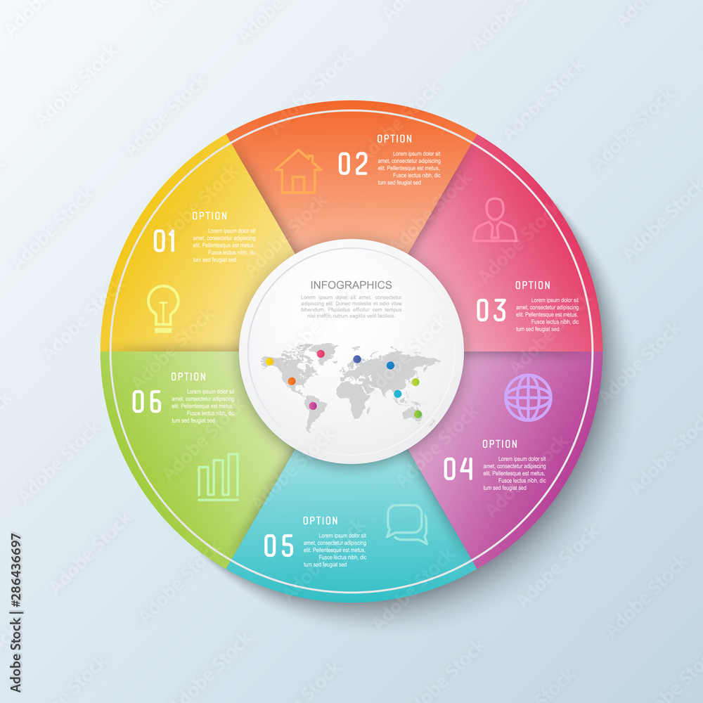 Aufkleber business infographic and data visualization. vector abstract infographics timeline design template. 