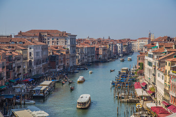 Views of streets and canals in Venice Italy