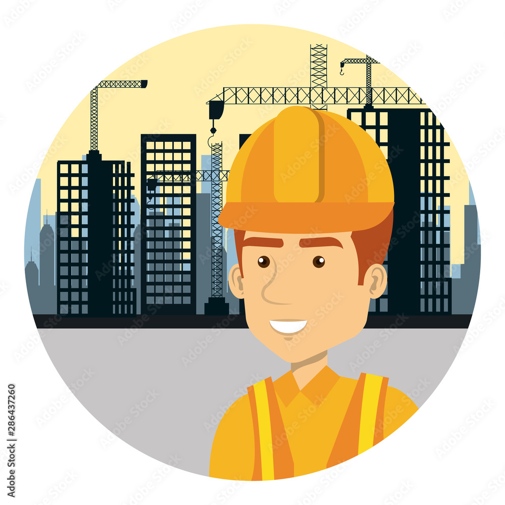 Poster builder constructor on workside character