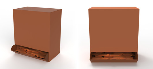 Snack Bars display Box mockup. 3d illustration 