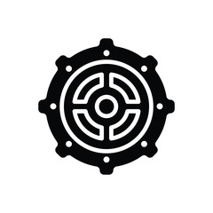 Black solid icon for gear circle 