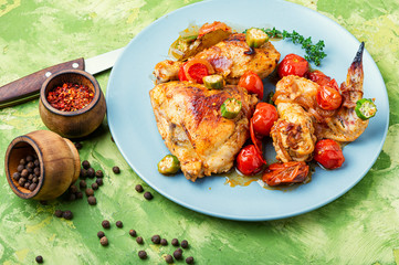Chicken meat and vegetables stew