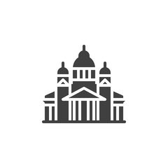 Helsinki famous landmark vector icon. filled flat sign for mobile concept and web design. Finland city buildings glyph icon. Travel symbol, logo illustration. Vector graphics