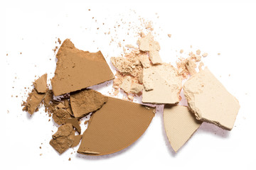 Face make up powder cracked on background