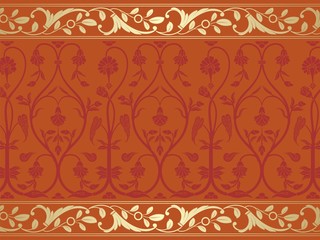 wedding card design, paisley floral pattern , India	