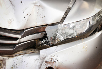 crashed car from hard accident 