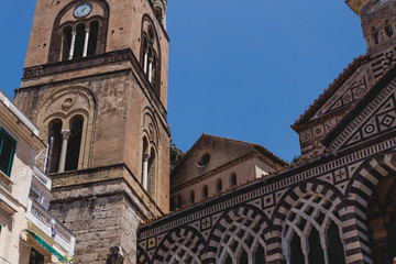 Fototapeta na wymiar Eastern architecture of Amalfi village in Italy