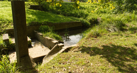 Lavoir à Saint Palais dans le département des Pyrénées Atlantique autrefois couvert on...