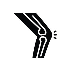 Black solid icon for joint arthritis 