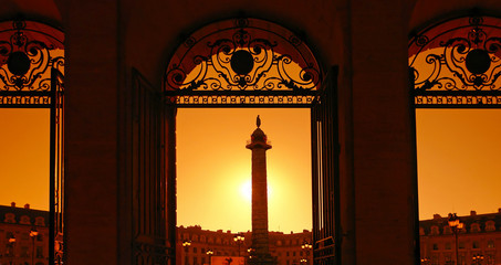 Vendome Squaresunrise in Paris city 