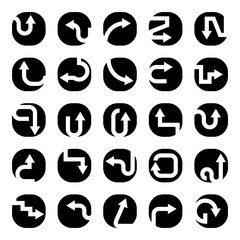 arrow icons in circle buttons set