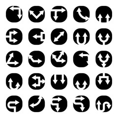 arrow icons in circle buttons set